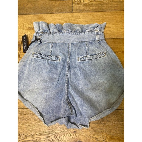 BLANKNYC Paperbag Jean Shorts in Caribbean Blue - Picture 11 of 12